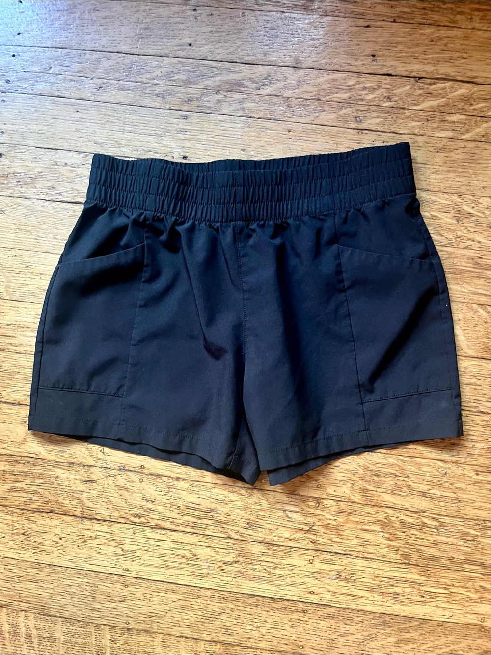 Girls Elastic Waist Black Shorts